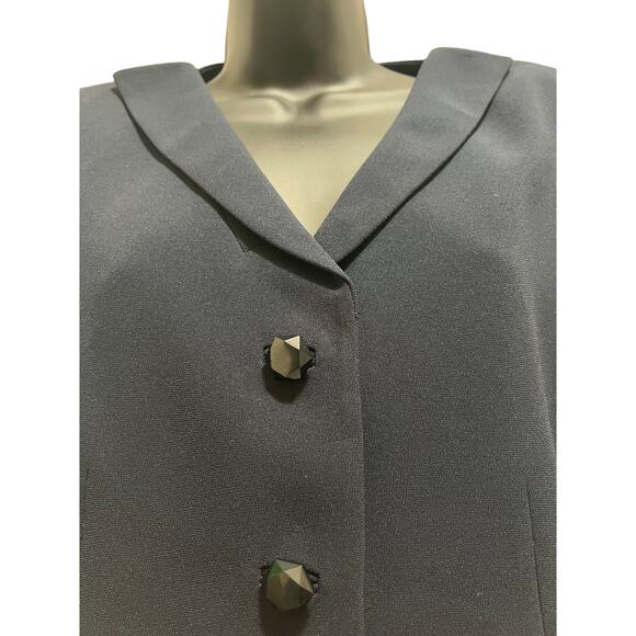 Albert Nipon - Size 10 - Dark Navy Blazer - 3 Geometric Button - Picture 2 of 5